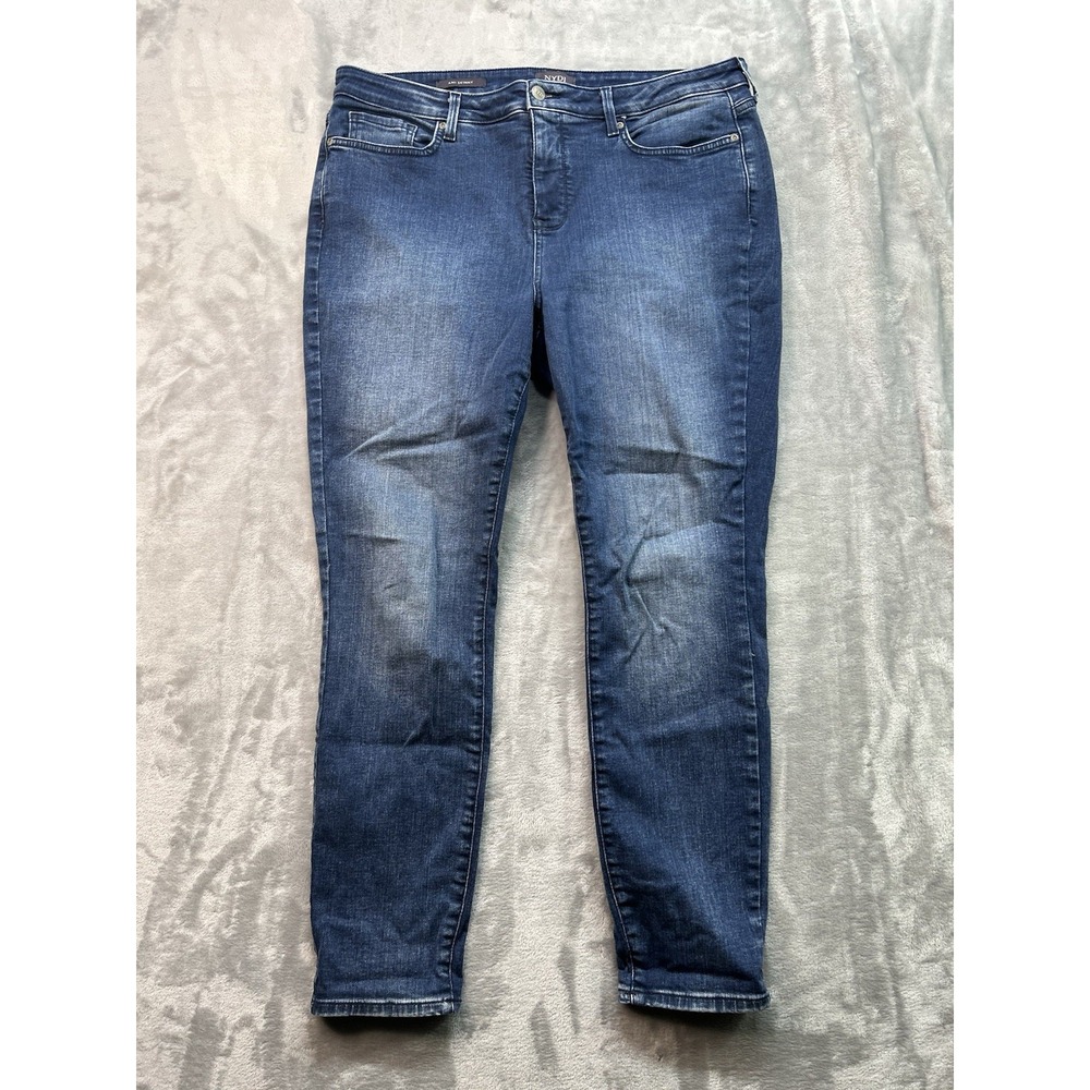 NYDJ Women Plus Sz 14 Blue Jeans Ami Skinny High Rise Stretch Ladies Casual Pant